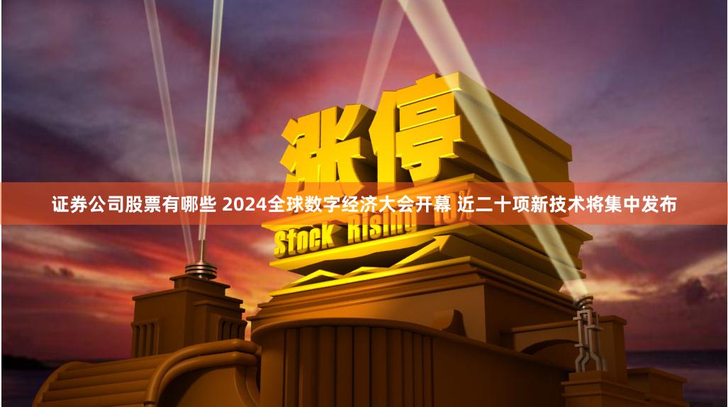 证券公司股票有哪些 2024全球数字经济大会开幕 近二十项新技术将集中发布